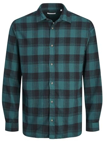 Jack & Jones Jjjoshua Fall Buffalo Shirt Ls Chemise décontractée pour Homme, Vert Bouteille, S