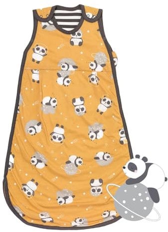 Schlummersack Baby Schlafsack Neugeboren 1.0 Tog 56 cm | Sommer Panda Dünn | Frühling Reißverschluss