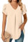 SHEKINI Chemisier Femme Chic et Élégant à Col en V Blouse Femme Été Manches Courtes Tunique Longue Mousseline Haut Top Décontracté Couleur Unie Coupe Ample
