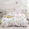 Sedefen Housse de Couette 240x260cm Rose Blanc Feuilles Floral Fleurs Ado Adultes Parure de Lit 2 Personnes Motif du cœur Réversible Housse Couette en Microfibre avec 2 Taies d'oreiller 65x65 cm