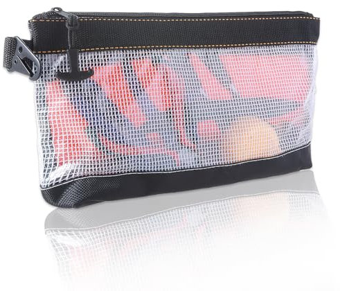 oruola Small Mesh Zipper Tool Pouch,Pouch Bags for Men Tools,Clear Zipper Pouch,Tool Zipper Pouch Bag for Tool Box Organizers and Storage, Heavy Duty Small Tool Pouch,Tool Bag Organizer