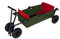 ulfBo Classic Faltbarer Bollerwagen für Kinder, Premium-Qualität, mit Sitz und Rückenlehne, Rot (Olivgrün)