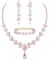 Ever Faith Marquise Crystal Party Jewellery Set for Bride, Gorgeous Leaf Rhinestone Necklace Dangle Earrings Tennis Bracelet Sets Pink Gold-Tone