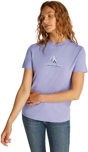 Calvin Klein Damen T-Shirt Kurzarm Shadow Graphic Tee Regular Fit, Violett (Persian Violet), S