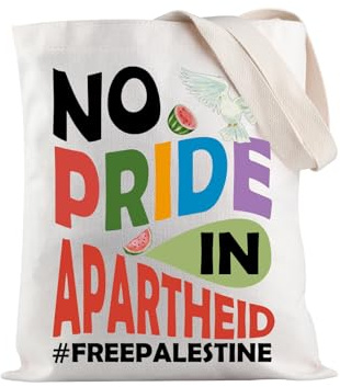 PYOUL Gay Pride Einkaufstasche No Pride In Apartheid, Palästinenser-Geschenk, Palästinenser-Geschenk