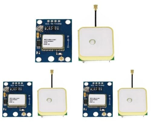 GPS Modul,GY-NEO6MV2 NEO-6M GPS-Flugsteuerungsmodul 3V-5V mit superstarker Keramikantenne für Arduino EEPROM APM 2.5(3 Stück