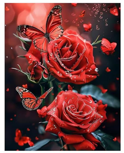 Rose Diamond Painting Erwachsene rote Rose Diamant Painting Full DIY Diamant Kunst Malerei Stickerei Set Home Wand Dekor Geschenk 30x40cm