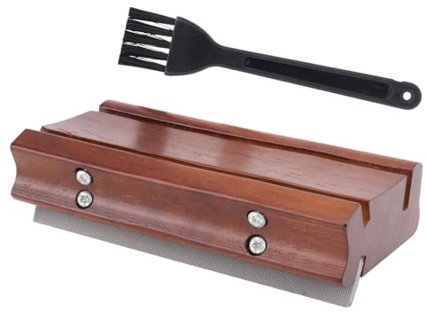 Fret End Beveling File, Premium High Carbon Steel And Wood Guitar Fret Beveling File with Brush Fret Crowning File Practical Tools for Rounding Shaping And Deburring Dressing Frets