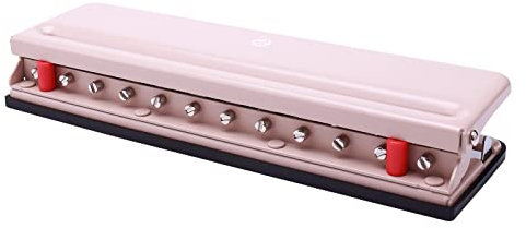 YIWEOG Handheld DIY Champignon 12 Trous Poinçon Perforateur Coupe-Papier avec Règle 6 Feuilles Capacité de Perforation A4 / A5 / A7 / B5 pour Bureau Maison École Étudiants Fournitures