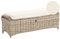 Beliani 2-Sitzer Garten Sitzbank 140 cm Ottomane Rattan naturfarben Auflagen beige Susua