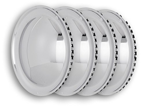 Universell passendes Radzierblendenset (4 Stück) 16 Zoll - Moon Caps für PKW, Oldtimer (aus verchromten Metall)