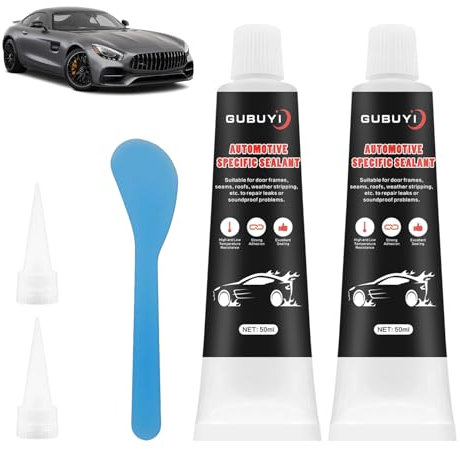 Colle pour Vitres Voiture, Mastic D'étanchéité Carrosserie, Colle pour Fenêtres Voiture, Colle a Pare Brise Voiture, Adapté au Scellement des Carrosseries et Autres pièces Automobiles-2 * 50ML