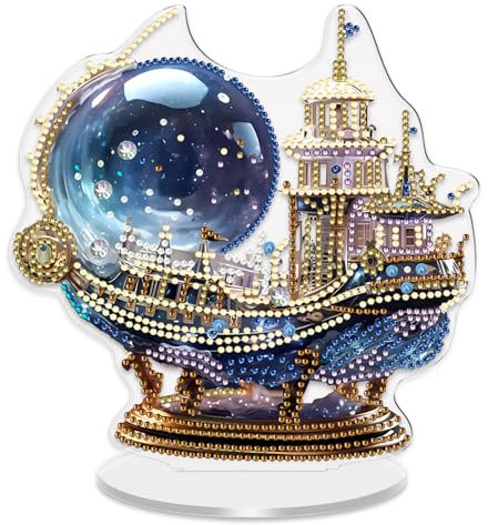 CXINLky DIY Diamond Art Painting Tisch Deko, 5D Diamand Art Tischdeko, Diamant Malerei Stehend Kunst Set für Anfänger Hausgeschenk Deko-09-Boot