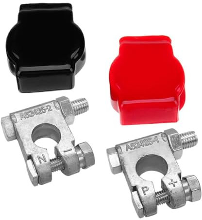 ABOOFAN Morsetti Terminali Batteria Auto Con Coperture Resistenti in Lega Di Piombo Abs Antiruggine e Ignifughe Per Veicoli Barche e Camper Terminali Positivi e Negativi Facili Da Distingu