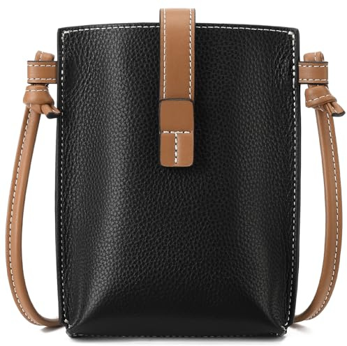 SENDEFN Handy Umhängetasche Damen Leder, Handytasche mit Geldbörse zum Umhängen Minimalistische, Handtasche Damen Klein mit Kartenfächer und Verstellbarer Schultergurt