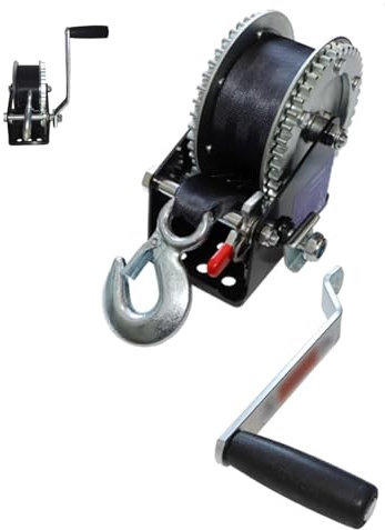 Tragbare Seilwinde aus Edelstahl und 8 M Langem Gurtband, 500 Kg/1200 Lb, 900 Kg/2000 Lb, Kompaktes Hebezeug for Heben und Transportieren(1200lb/500kg,8m/26ft)
