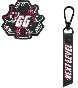 coocazoo Colour UP-Set „Gaming“, rot-schwarz, Anhänger & Clip-Patch, kompatibel mit coocazoo Schulrucksäcken, Motiv & Anhänger, austauschbar & individuell, ab der 3. Klasse
