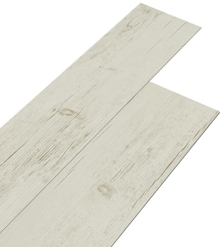INMOZATA 2mm Thick PVC Self Adhesive Floor Planks, Vinyl Flooring Tiles with 0.07mm Wear Layer, UV Coated Waterproof Peel and Stick Floor Tiles (36 Pcs / 5㎡,Whitewashed Pale Pine)