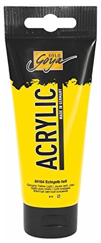 KREUL 84104 - Solo Goya Acrylic, 100 ml Tube in echtgelb hell, cremige vielseitig einsetzbare Acrylfarbe in Studienqualität, auf Wasserbasis, schnell und matt trocknend, gut deckend, wasserfest