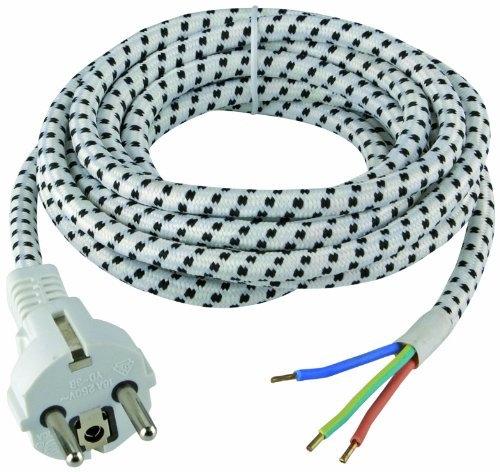 Rev Ritter 0571303555 Zuleitung Bügeleisen 1.0² 3 m, schwarz/weiß