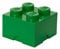 LEGO Aufbewahrungsstein, 4 Noppen, Stapelbare Aufbewahrungsbox, 5,7 l, grün