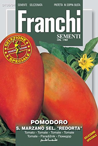 Franchi | Samen aus Italien | San Marzano Tomatensamen | Super Geschmack | San Marzano Samen | Fleischtomaten Samen | Ca. 170 Korn !
