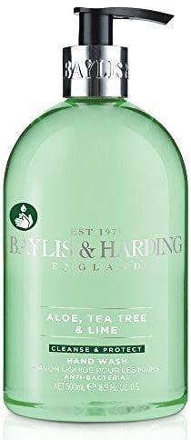 Baylis & Harding Aloe, Tea Tree and Lime Anti Bacterial Hand Wash, 500 ml (Pack of 1) - Vegan Friendly