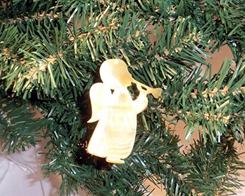 Teliel, Engel der Natur, mit Trompete aus echtem Perlmutt - Christbaumschmuck, Weihnachtsbaum, Weihnachtsdeko, Schutzengel der Gärtner und Forscher