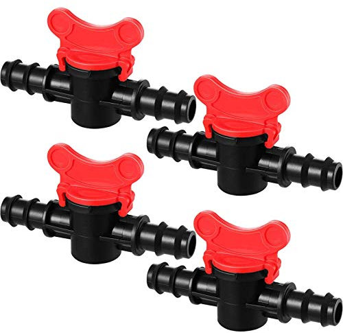 Drip Irrigation Switch Valve Gate Valves for 1/2 Inch Double Male Barbed Valve (4)