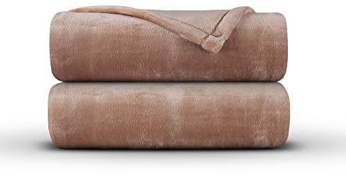 Bestlivings Kuscheldecke Mirabella - hochwertige Flauschige Decke, Cashmere Touch, 220 x 240 cm - Nougat