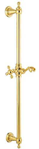PaulGurkes Duschstange Brausestange Gold Nostalgie Retro Landhausstil Halterung