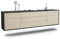 Dekati Lowboard Orlando hängend (180x49x35cm) Korpus anthrazit matt - Front Holz-Design Zeder - Push to Open