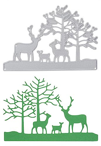 Stanzenshop Stanzschablone: Winterlandschaft mit drei Rehen - Bringt winterlichen Zauber in Deine Bastelprojekte, Ideal für Weihnachtskarten und Scrapbooking