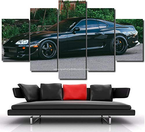 Bild Bilder Auf Leinwand 5 TLG Poster, Leinwandbild,Toyotcar Supra Wandbilder 5 teilig Bilder wandbild Leinwandbild Poster Wohnzimmer Schlafzimmer Wand Dekoration XXL Tapete