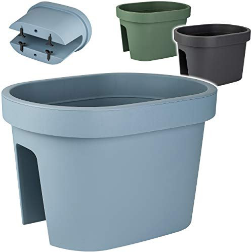 alles-meine.de GmbH Blumentöpfe - Modell & Farbwahl - 5 Stück Geländer Blumenkästen - bunt - LANG - oval - 40 cm - Blumentöpfe/Pflanzkübel/Pflanzschalen - Geländerkasten / ..