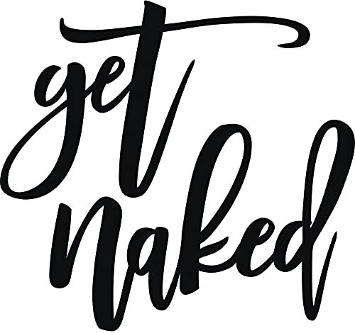 Vivegate Get Naked Schild - Get Naked Schild für Badezimmer Wanddekoration Bad Wort Kunst Abziehbilder Schwarze Metallbuchstaben (Large - 64X46)