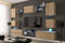 Furnitech Wohnwand Wohnzimmer | Wohnzimmer Möbel mit LED Weiß | Hängend Wohnwand Modern | Wohnzimmer Schrankwand mit Regale und TV Schrank (Nowara AN1-17S-M3-1A-NEW)