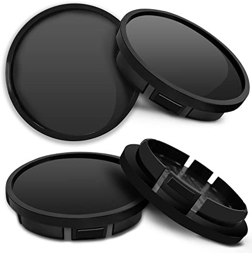 SkinoEu Kompatibel für Nabendeckel VW 66mm 5G0601171XQI Radnabenabdeckung für Alufelgen Felgendeckel Nabenkappe Radkappen Schwarz CR 0