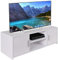 BAKAJI Mobile Mobiletto TV in Legno MDF Credenza con Base Televisione 2 Scomparti Aperti Porta Console Videogiochi DVD e 2 Ante Dimensione 110 x 35 x 36 cm Colore Bianco Design Moderno