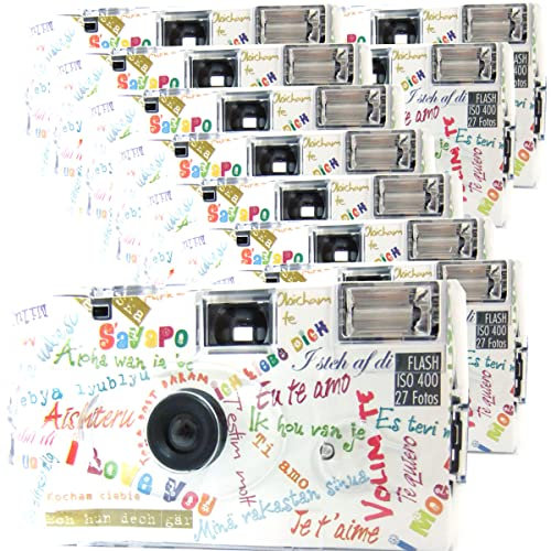 10 x 1A PHOTO PORST TopShot I mog di Weiss Einwegkamera/Hochzeitskamera (27 Fotos, Blitz, 10-er Pack)