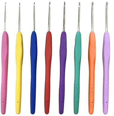 Häkelnadel Set, Häkelnadeln, Häkelnadel, Nadelset, 8 Stück Häkeln Stricken Nadeln Kit, Crochet Hooks Stricknadeln, Aluminium Crochet Nadel Crochet Hook, Stricken Nadel, 8 Größen 1mm-2.75mm