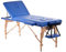 QUIRUMED Table de Massage pour Femmes Enceintes, Pliable, 194 x 70 cm, Bleu, Bois, Simili-Cuir, Trou pour Le Ventre, Trou pour Le Visage, Appui-tête Amovible, jusqu'à 150 kg