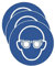 MBS-SIGNS® 3 Stück – Aufkleber Gebotszeichen „Augenschutz benutzen“ Symbol Schild Folie selbstklebend ISO 7010 | Ø20cm in Germany