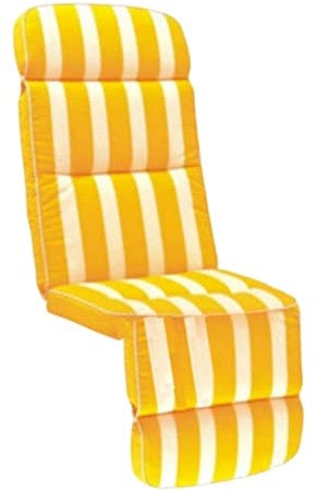 KETTtex EXKLUSIV Auflage Relaxliege Gelb gestreift I Gartenliege Polster 175x50x9cm I KTH3 Liegenauflage weich & robust I atmungsaktive Liegestuhl-Auflage I UV-beständiges Liegekissen I Dessin 8586