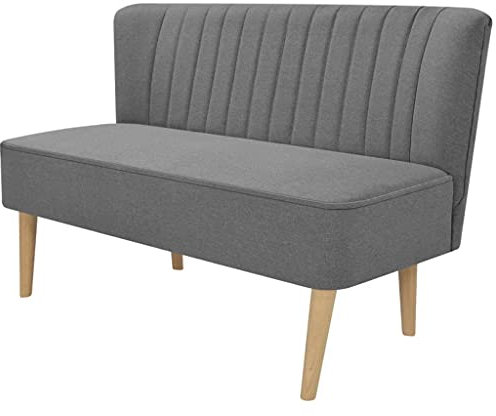 Makastle Sofa 2 Sitzer Couch Polstersofa Lounge Bank Küchensofa Sitzbank Polsterbank Sofa Küchenbank Sofabank Sitzmöbel Wohnzimmer, 117 x 55,5 x 77 cm Hellgrau