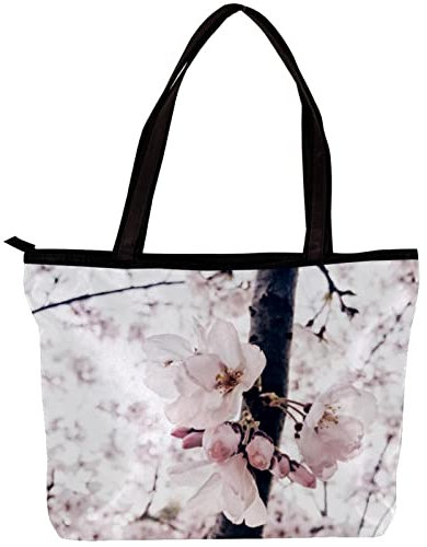 TBOUOBT Damen Tote Umhängetasche, Handtasche mit großer Kapazität,Frühlingsblüten Blume