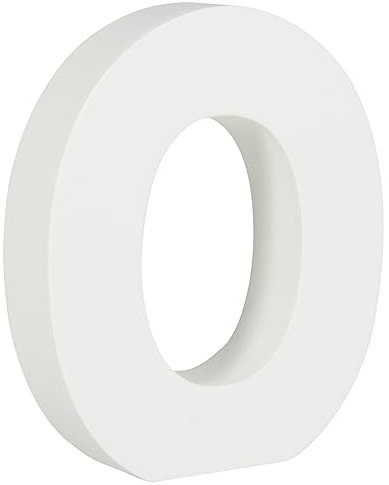 Rayher MDF-Zahl 0, weiß, 9,5 x 11 cm, Stärke 2 cm, 3D-Zahl Holz, Holz-Zahlen FSC zertifiziert, 64600102