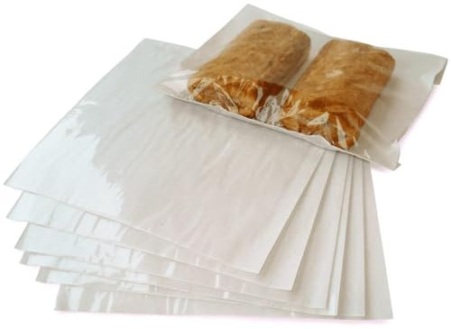 Clearly Pack 1000 White Paper Bags with Clear Cellophane Window, 10x10 Food Bags for Artwork, Sweets, Cakes, Cookies & More