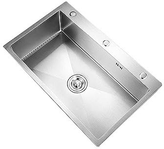 SEIFE Lavello Cucina 1 Vasca 80 * 45 CM,Lavandino Cucina da,Lavabo Cucina in Acciaio Inox Spazzolato 304,con Rubinetto Estraibile,con Cestello Telescopico,con Rubinetto Acqua Pulita,(Standard Model)