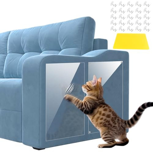 12 Pcs Protector, Transparent Anti Scratch Cat Tape, Anti Cat Scratch Furniture Protector, Door Protector Dog Scratch